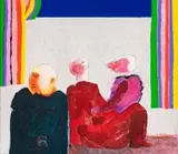 Mexico: Priest, Wife, Midwife by Robert Hodgins, oil on canvas, sold May 2016