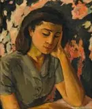 Portrait of Mrs GD Fleiszer by Maud Sumner, oil on canvas, offered May 2016