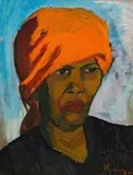 Maggie Laubser, Portrait of Miena, oil on board