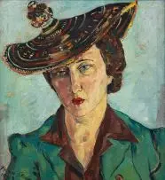 Irma Stern, Portrait of Freda Feldman in Basuto Hat, oil on canvas, accompanied by the Basuto hat worn by the sitter
