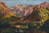Tinus de Jongh, Mountainous Landscape, oil on canvas