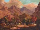 Tinus de Jongh, Valley Farmhouse, oil on canvas laid down on board
