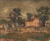 François Krige, Homestead, oil on board