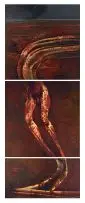 Judith Mason, Shiva: Lord of the Dance, triptych, oil on canvas laid down on board