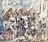 Gerard Sekoto, Night Dancers, watercolour