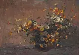 Adriaan Boshoff, Still Life with Daisies, oil on canvas laid down on board