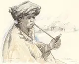 Walter Battiss, Nopaline Xosa, pastel