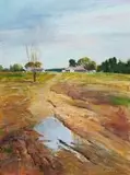 Errol Boyley, Farm Road After a Storm, oil on canvas