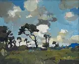 Approaching Storm, Kenilworth, C.P. by Gregoire Boonzaier, oil on canvas, sold Nov 2015