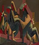 Diederick During, In a Crowd, oil on board