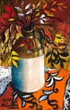 Johannes Meintjes, Still Life with Flask and Leaves