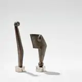 Figure I and II, two by Edoardo Villa, bronze with a brown patina, mounted on a steel base, sold Nov 2015