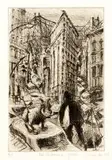 William Kentridge, Flat Iron Building, etching