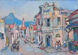View of Lions Head from District Six by Gregoire Boonzaier, oil on canvas, sold Nov 2015