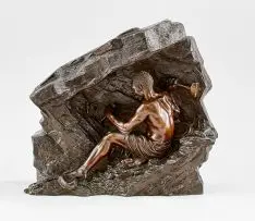 Anton van Wouw, Miner with Hand Drill, bronze with brown patinas