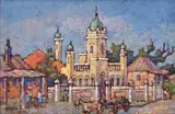 Four Green Towers by Gregoire Boonzaier, oil on board, sold Nov 2015