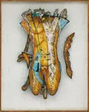 Alexis Preller, Apollo Kouros II, intaglio, oil and gold leaf on fibre glass, mounted on brass
