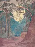 Houtbos, Transvaal by Jacobus Hendrik Pierneef, oil on board, sold Nov 2015