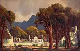 A Cape Farm Near Stellenbosch by Jacobus Hendrik Pierneef, oil on board, sold Nov 2015