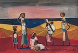 Water Carriers by Maurice van Essche, oil on canvas, sold Nov 2015