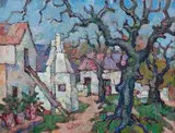 Farm Backyard, Wellington C.P. by Gregoire Boonzaier, oil on canvas, sold Nov 2015