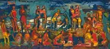 Circle of Fire by Walter Battiss, oil on board, sold Nov 2015