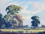 Landscape with Trees by Jacobus Hendrik Pierneef, oil on board, sold Nov 2015