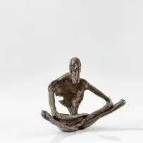 Stella Shawzin, Seated Figure, bronze with a faded verdigris patina