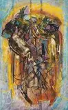 Ephraim Ngatane, The Penny Whistlers, oil on board