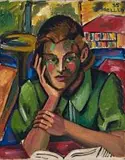 Woman Reading by Alexis Preller, oil on canvas, sold Nov 2015