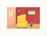The Red Wall by Sam Nhlengethwa, colour lithograph, sold Apr 2015