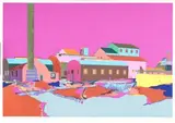 Luipaard's Vlei Estate G.M.Coy near Krugersdorp by Walter Battiss, colour screenprint, sold Apr 2015