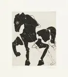 William Kentridge, Handspring II (Horse), etching