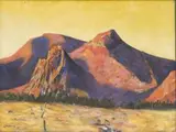 Erik Laubscher, Evening Sunlight, Karoo, oil on canvas