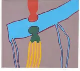Blue Buck and Two People by Walter Battiss, colour screenprint, sold Apr 2015