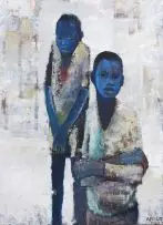 Bill Ainslie, Two Boys, oil on board