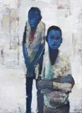 Bill Ainslie, Two Boys, oil on board