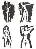 Ernst de Jong, Female Nudes, four, screenprints