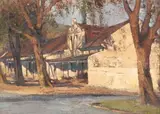 Errol Boyley, Shaded Homestead, oil on paper laid down on board