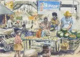 Durant Sihlali, Bustling Market