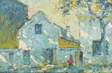 Sydney Carter, Shaded Homestead, oil on board