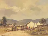 Christiaan Nice, Donkey Cart and Labourers' Cottages