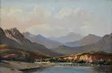 Tinus de Jongh, Lake in the Mountains, oil on canvas