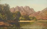 Mountain Pool by Tinus de Jongh, oil on canvas laid down on board, sold Apr 2015