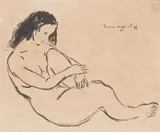 Jean Welz, Nude Hugging her Knee