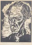 Self Portrait by Gregoire Boonzaier, linocut, sold Apr 2015