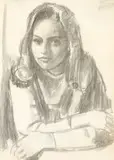 Alfred Krenz, Woman Wearing a Head Scarf