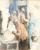 Alexander Rose-Innes, Washer Women, watercolour
