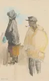 Marjorie Wallace, Woman with a Man Smoking a Pipe