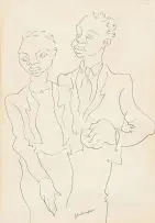 John Dronsfield, Dance Couple, pen and ink